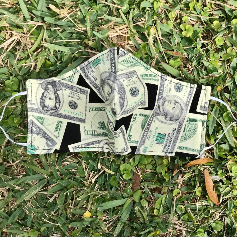 One (1) money bills adult face mask